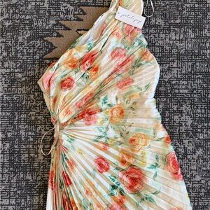 Petal & Pup Rose Floral print Maxi Dress One Shoulder size Medium